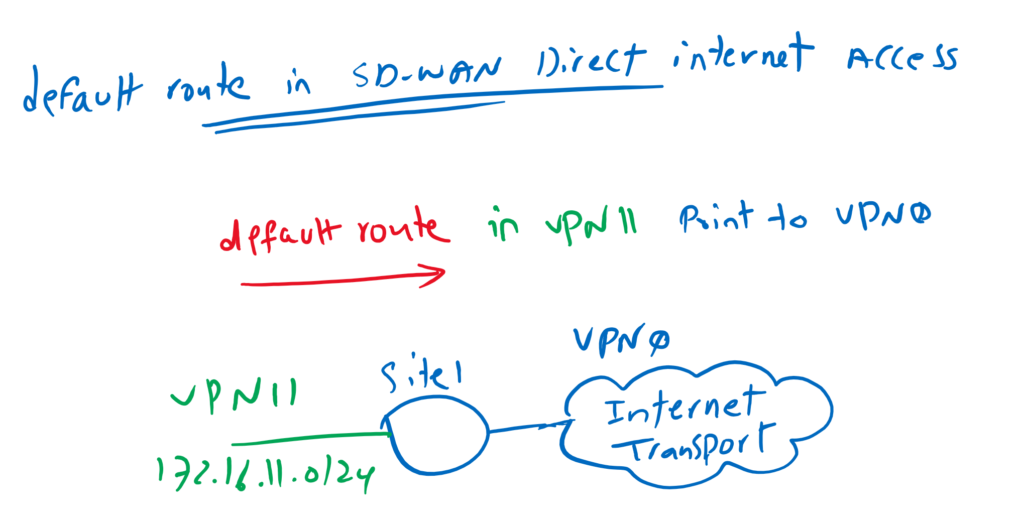 default route per VPN in SD-WAN direct inetrnet access