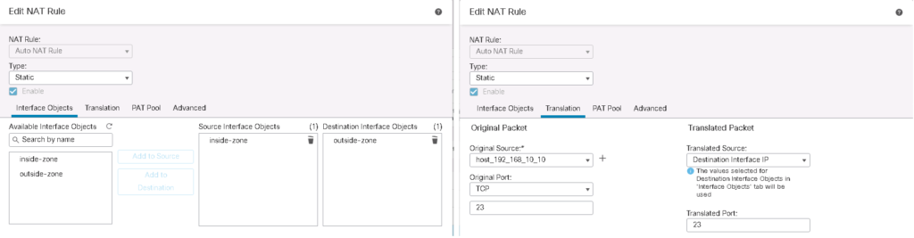 Cisco FTD Static PAT in Destination NAT with Auto NAT rule1