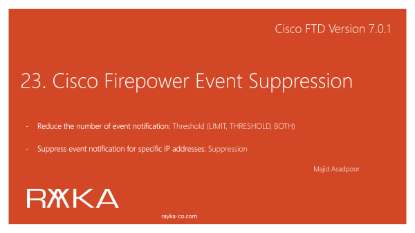 23. Cisco Firepower Event Suppression
