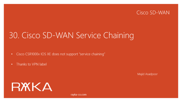 30. Cisco SD-WAN Service Chaining