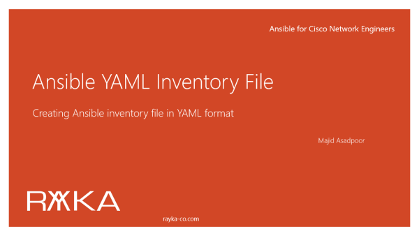 4. Create Inventory file in YAML Format