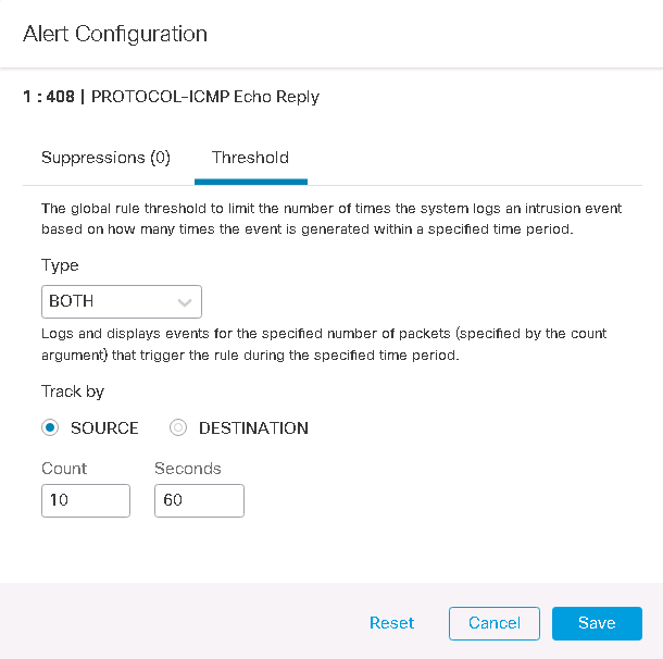 Cisco Firepower IPS rule Alert Configuration_ both parameter
