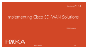Implementing Cisco SD-WAN Solutions