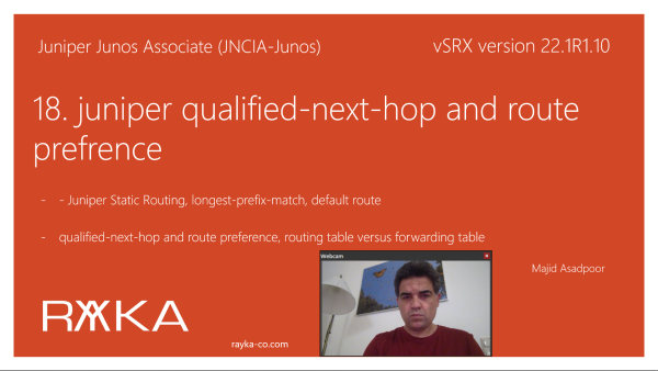 18. juniper qualified-next-hop and route prefrence