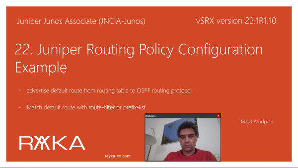 22. Juniper Routing Policy Configuration Example