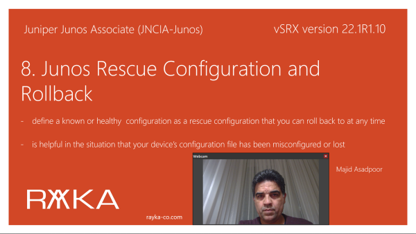 8. Junos Rescue Configuration and Rollback