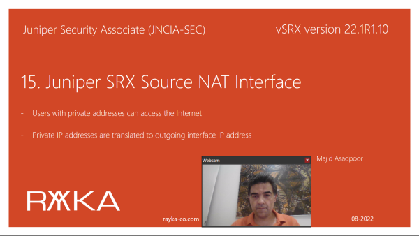 15. Juniper SRX Source NAT Interface