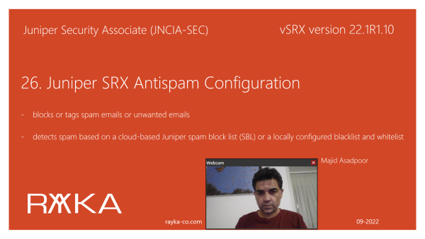 26. Juniper SRX Antispam Configuration