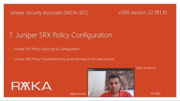 7. Juniper SRX Policy Configuration
