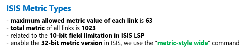 ISIS Metric Types