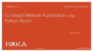 CLI based Network Automation using Python Nornir