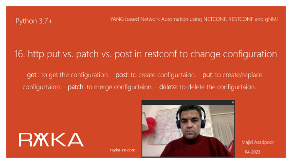 16. http put vs. patch vs. post in restconf to change the configuration