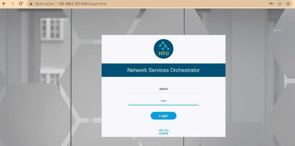 Install Cisco NSO: web version of cisco NSO