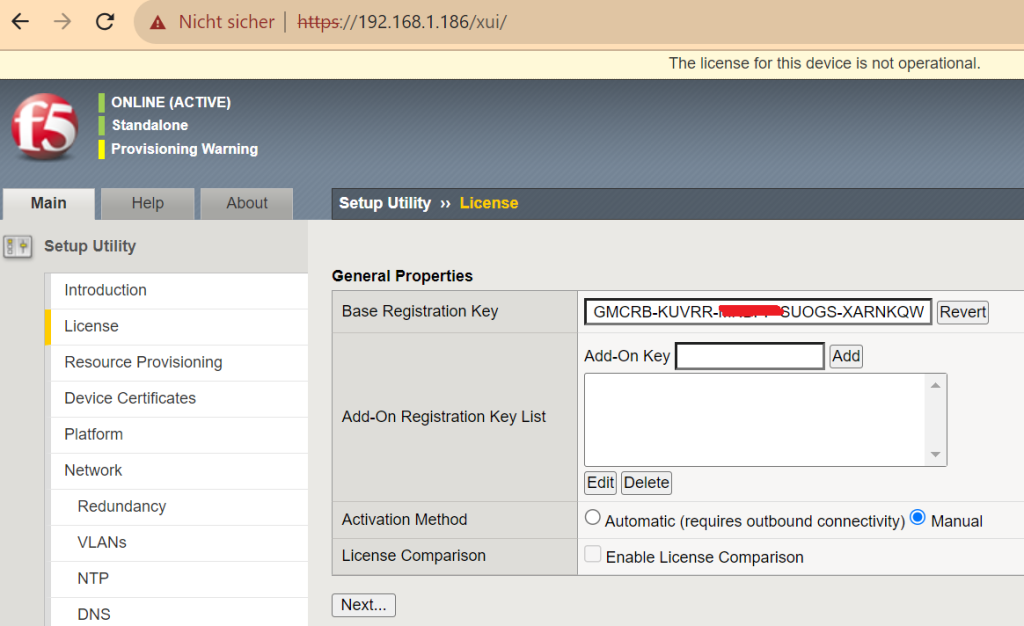 BIG-IP LTM Initial Configuration_ license activate