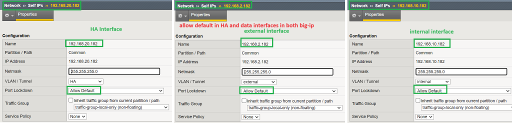 change port lockdown to allow default in data interfaces for HA configuration