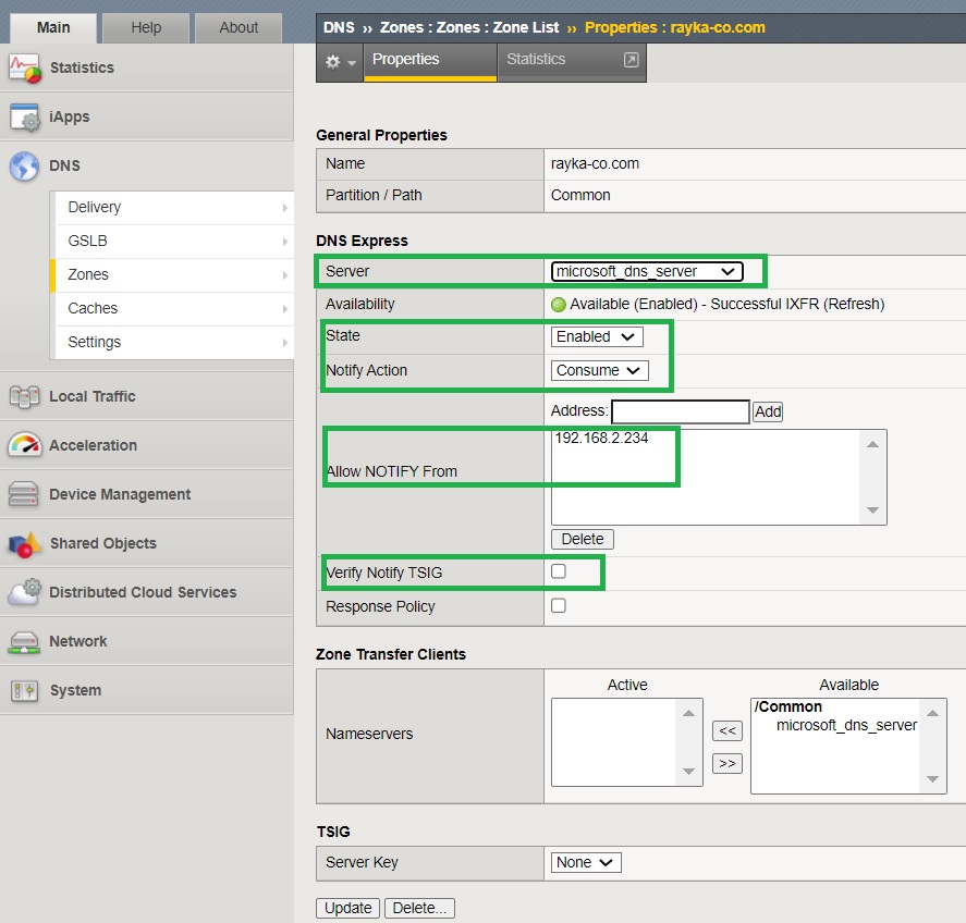 add a new zone as a secondary express zone in f5 big-ip dns