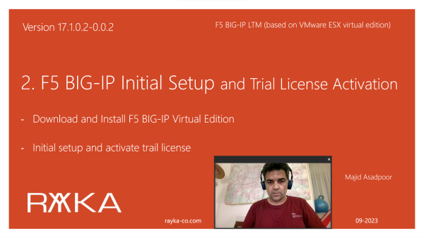 2. F5 BIG-IP Initial Setup and trial license activation