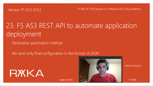 23. F5 AS3 REST API to automate application deployment