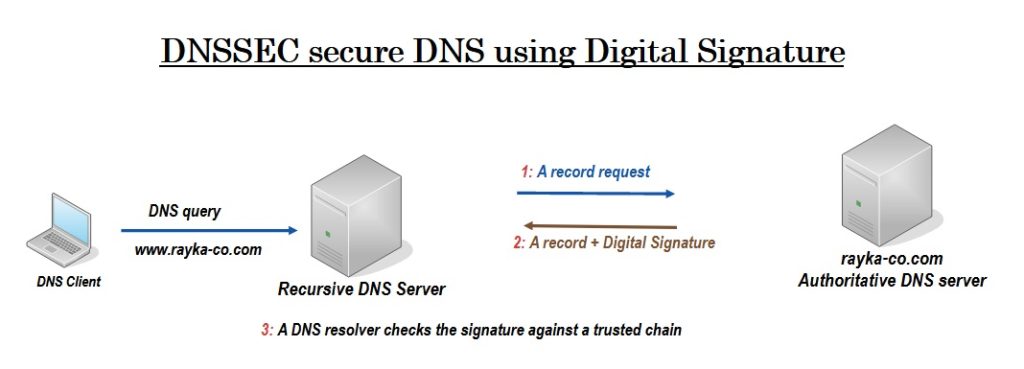 DNSSEC secure DNS using Digital Signature