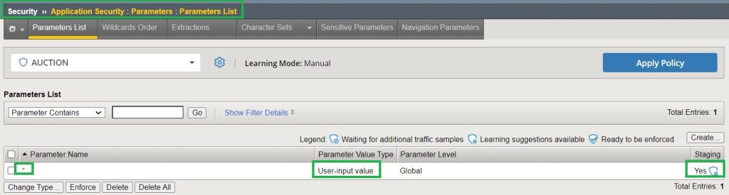 wildcard prameter is the only parmeter is parameter list