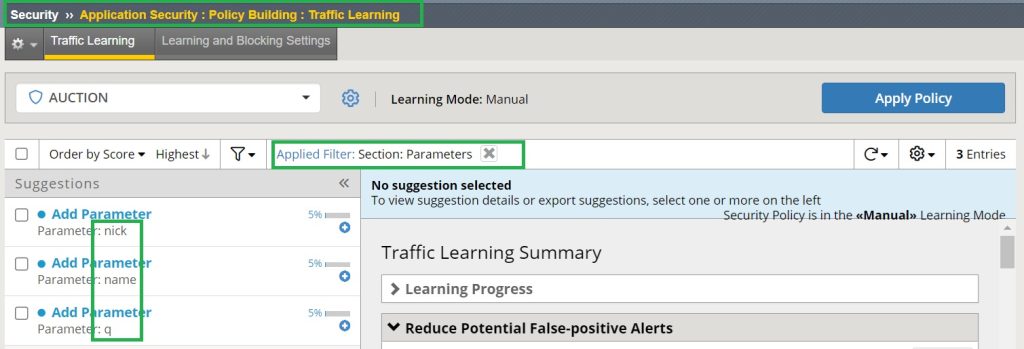 parameter learning in always learning mode