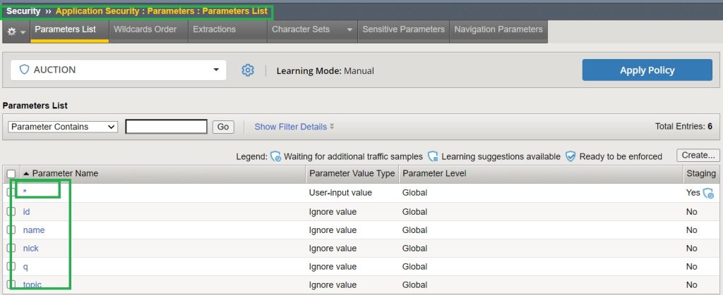 Learn parameters or generalize the properties of all parameters into a single asterisk parameter