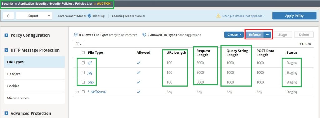 new file types learned and added in security policy