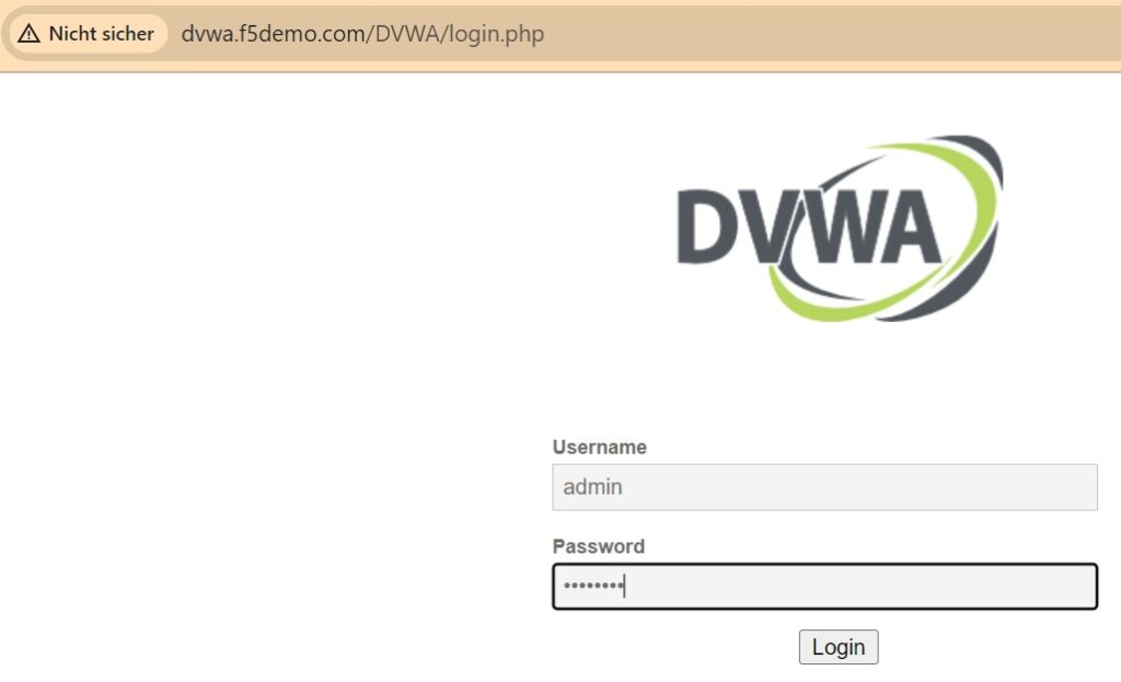 login to DVWA web application