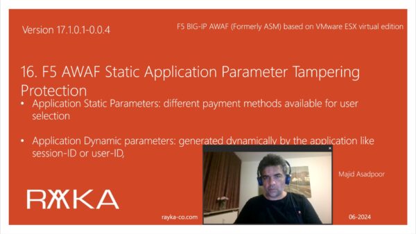 16. F5 AWAF Static Application Parameter Tampering Protection