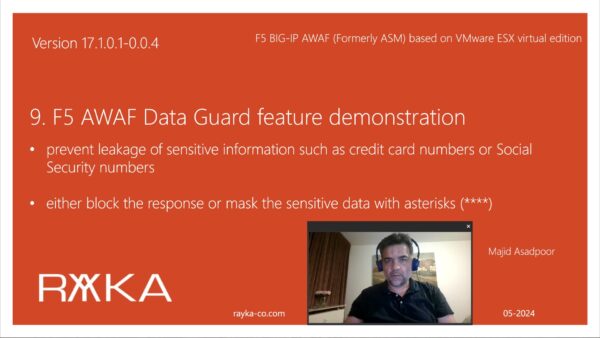 9. F5 AWAF Data Guard Feature demonstration