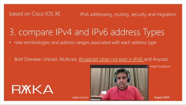 3. compare IPv4 and IPv6 address Types