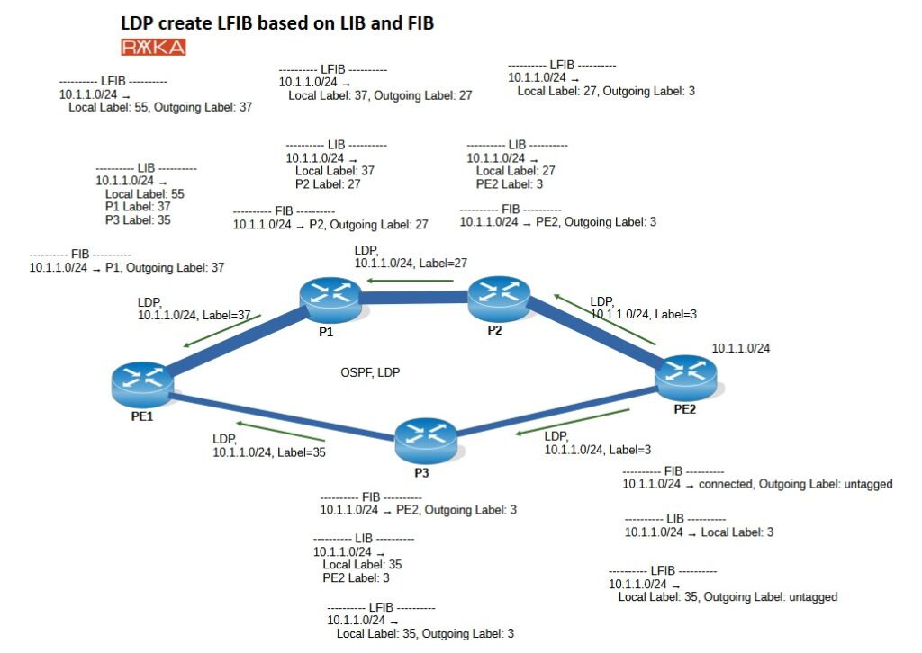 LFIB in LDP protocol