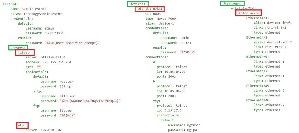 Example Testbed File