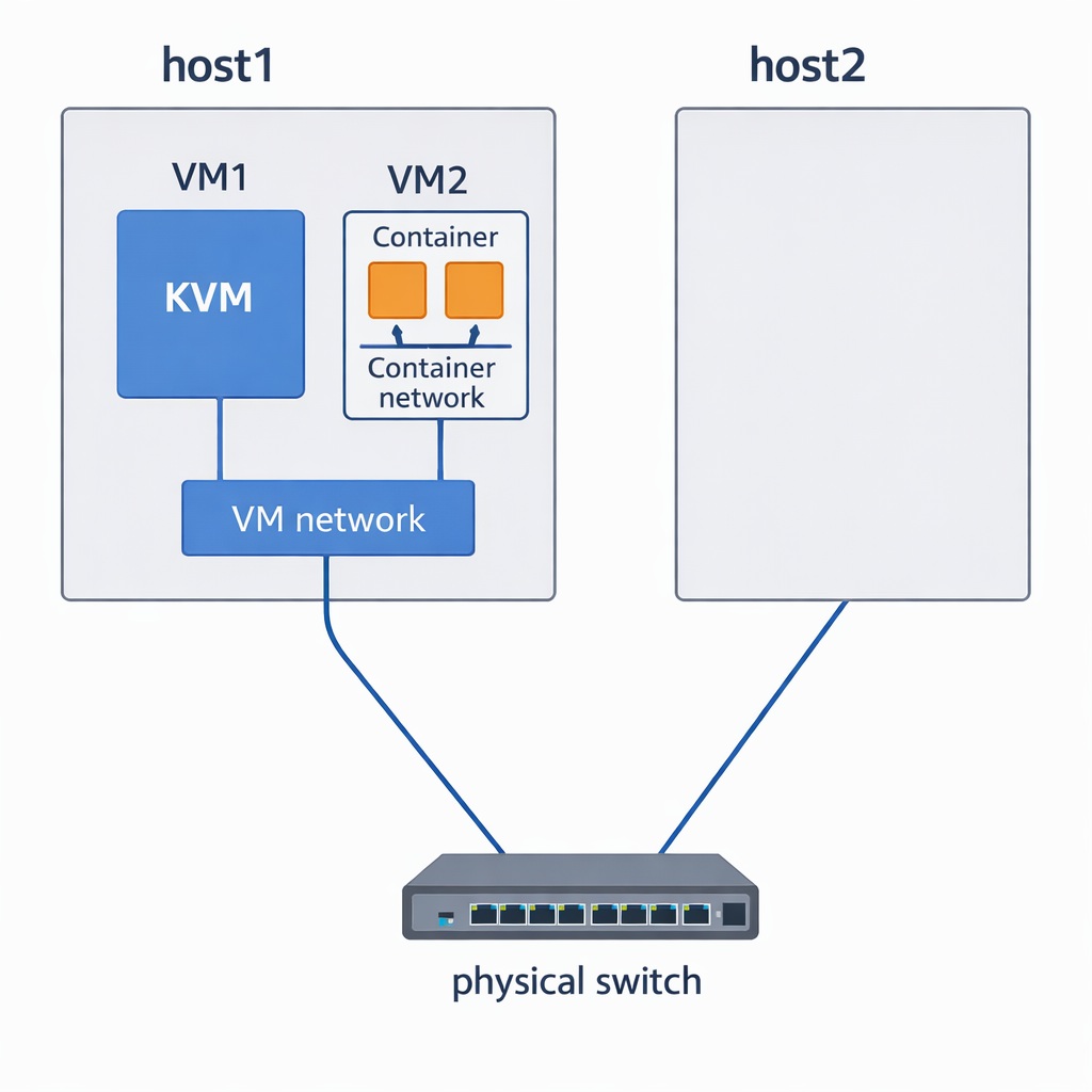 Physical Network, VM Network and Container Network