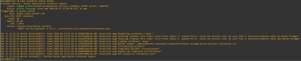 docker service status